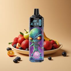 JNR Alien 10000 Puffs Zwart IJs 850mAh LED RGB