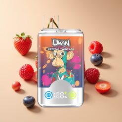 Uwin Crystal Twins 40000 Puffs Aardbei Framboos Kers Mr Blauw Mesh Coil