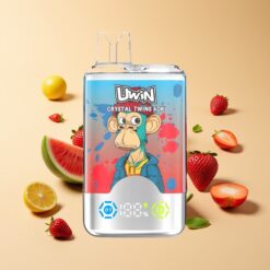 Uwin Crystal Twins 40000 Puffs Aardbei Watermeloen Citroen Limoen Mesh Coil Type-C