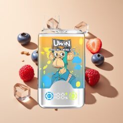 Uwin Crystal Twins 40000 Puffs Blauwe Bes Framboos Kers IJs Mesh Coil Type-C