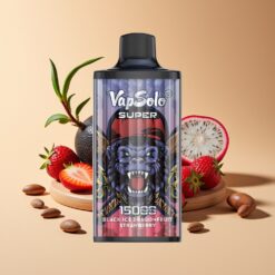 Vapsolo Super 15000 puffs Zwart IJs Drakenfruit Aardbei 40ml Type-C